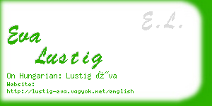 eva lustig business card